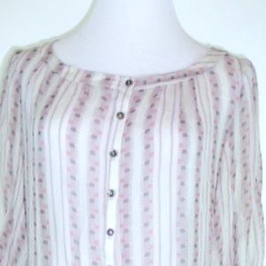 GEREN FORD Sheer Silk stripe tunic DRESS M htf